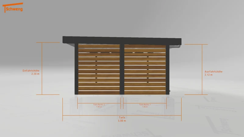 #DE Schweng Flachdachcarport C600 (ID w3y5v4)