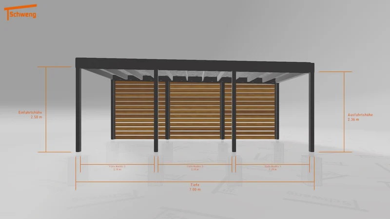 #DE Schweng Flachdachcarport C600+ (ID 85bmg7) #MTG