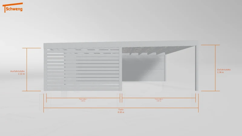 #DE Schweng Flachdachcarport C600+ (ID n5xp94)