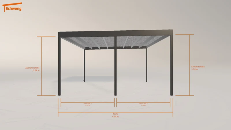 #DE Schweng Flachdachcarport C600 (ID k2g93k)