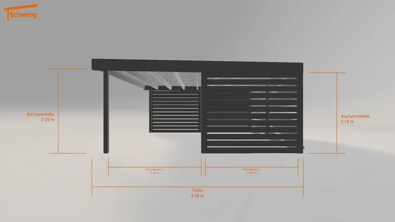 #DE Schweng Flachdachcarport C600+ (ID bk7973)