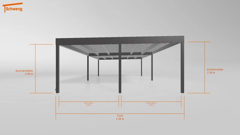 #DE Schweng Flachdachcarport C600 (ID qdw49k)