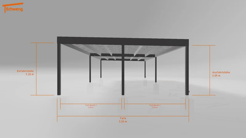 #DE Schweng Flachdachcarport C600 (ID qdw49k)