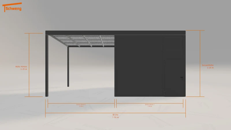 #DE Schweng Pultdachcarport S400 (ID 77gbrp)