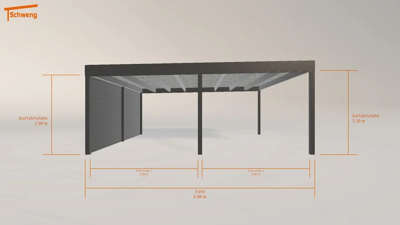 #DE Schweng Flachdachcarport C600 (ID pbd88k)