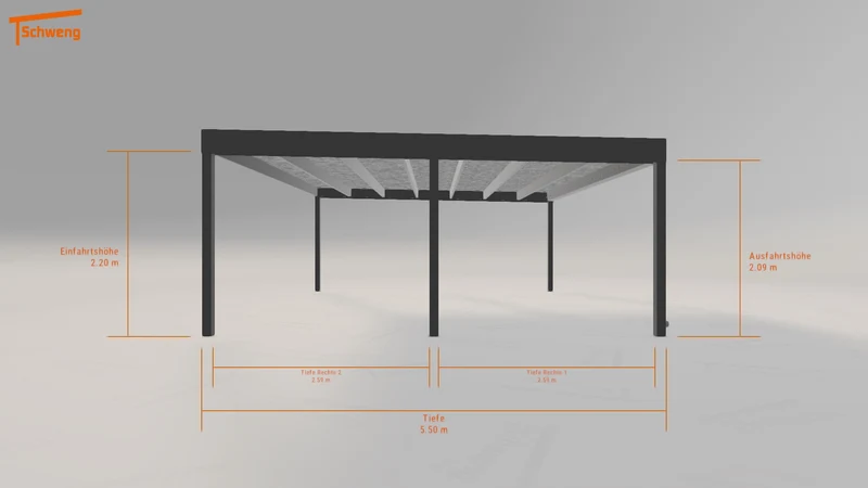 #DE Schweng Flachdachcarport C600 (ID rj5wyk)