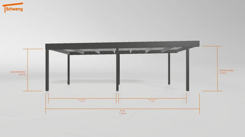 #DE Schweng Flachdachcarport C600 (ID n5xmj7)