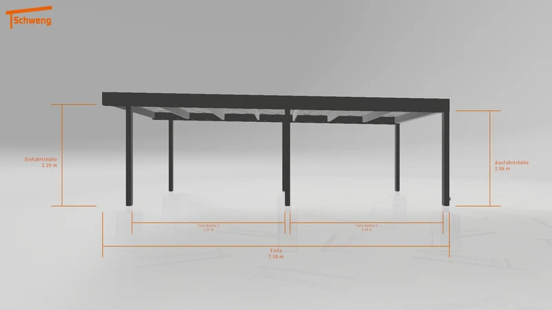 #DE Schweng Flachdachcarport C600 (ID n5xmj7)