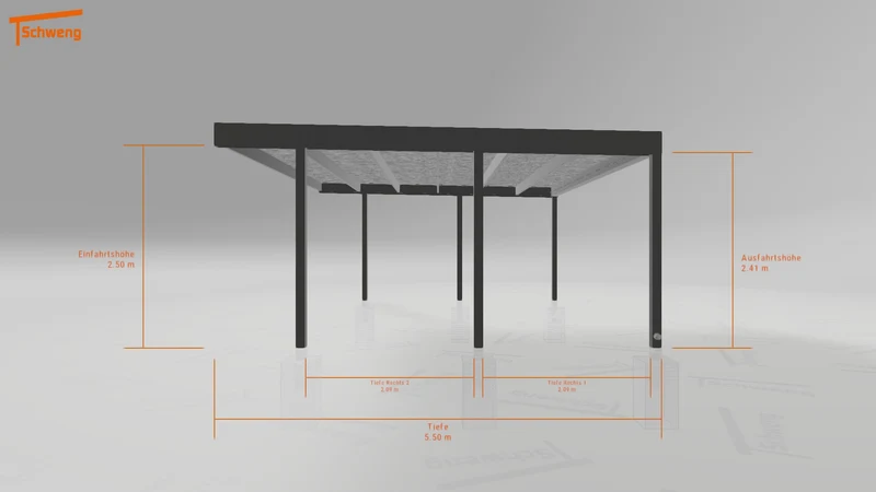 #DE Schweng Flachdachcarport C600 (ID v4r7bn)