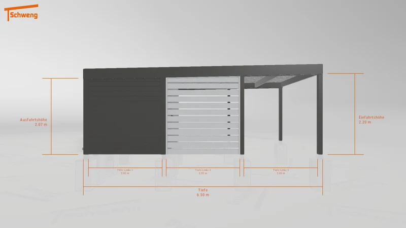 #DE Schweng Flachdachcarport C600 (ID g7gpyp)