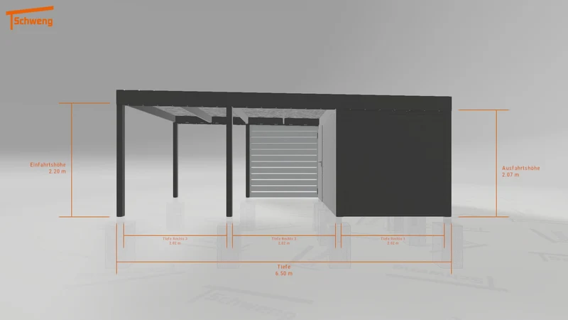 #DE Schweng Flachdachcarport C600 (ID g7gpyp)
