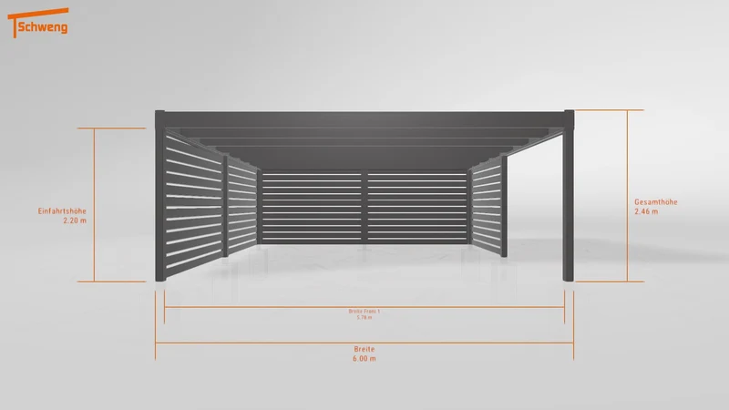 #DE Schweng Flachdachcarport C600 (ID 5mw93q)