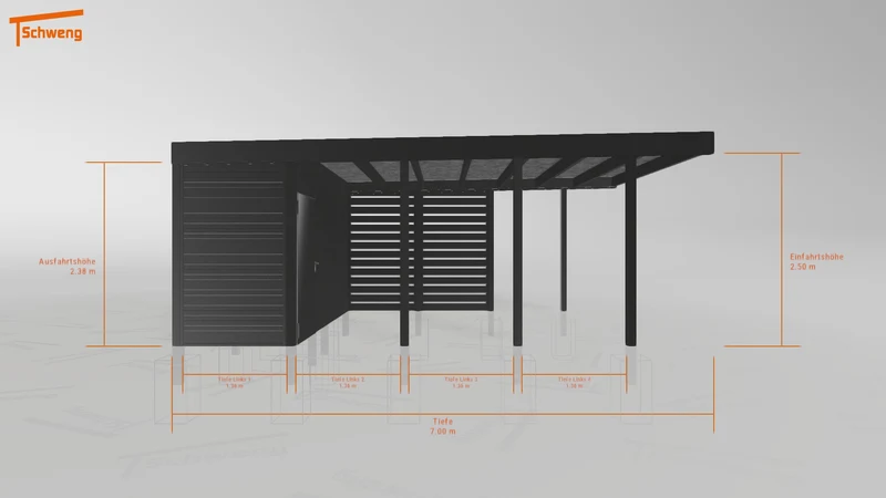 #AT Schweng Flachdachcarport C600+ (ID bkgpmm)
