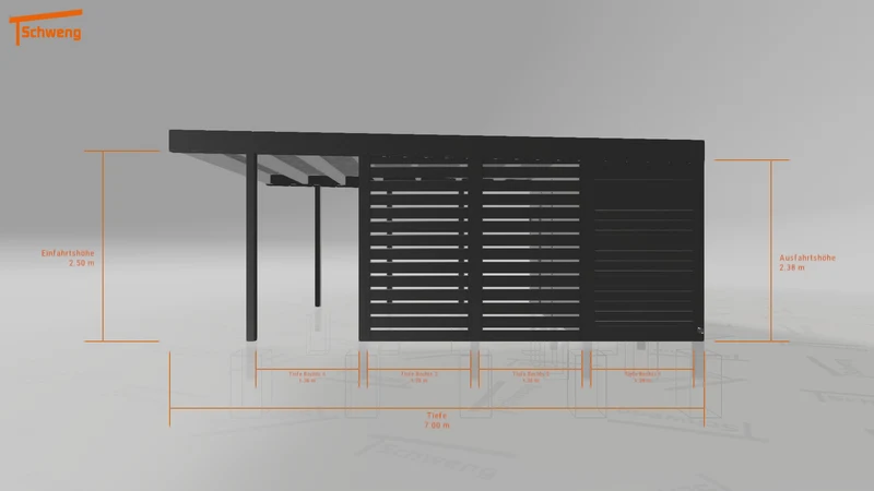 #AT Schweng Flachdachcarport C600+ (ID bkgpmm)