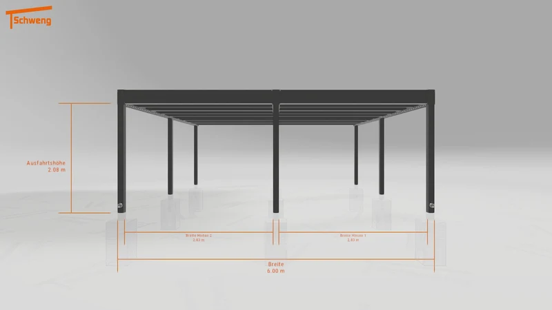 #DE Schweng Flachdachcarport C600+ (ID v4r99q)