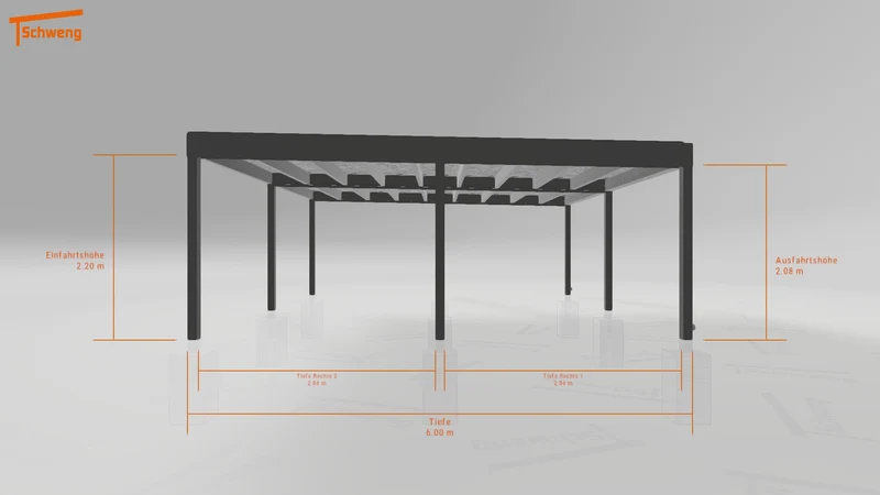 #DE Schweng Flachdachcarport C600+ (ID v4r99q)