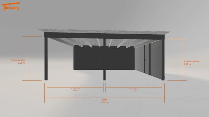 #DE Schweng Flachdachcarport C600 (ID dv33mn) #MTG