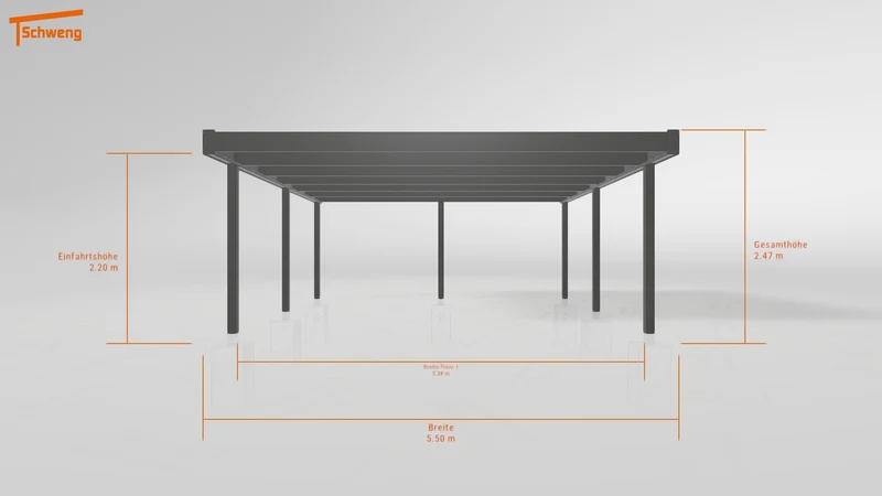 #DE Schweng Flachdachcarport C600 (ID n5x84r)