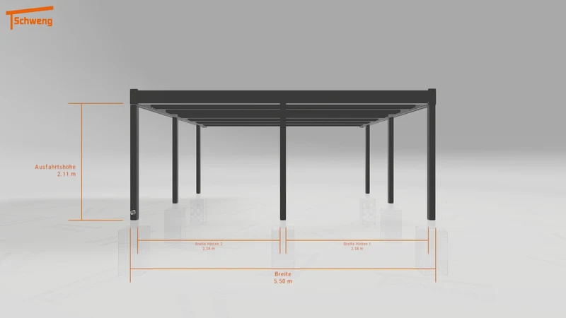 #DE Schweng Flachdachcarport C600 (ID n5x84r)