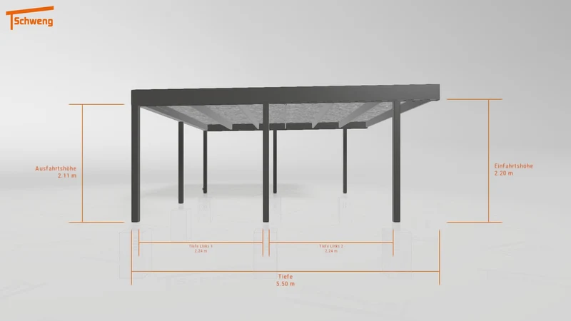 #DE Schweng Flachdachcarport C600 (ID n5x84r)