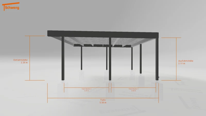 #DE Schweng Flachdachcarport C600 (ID n5x84r)