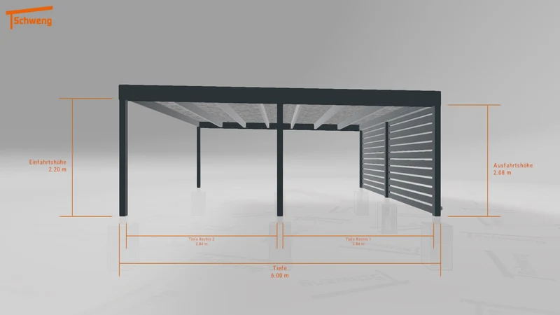 #DE Schweng Flachdachcarport C600+ (ID 5mwzmv)