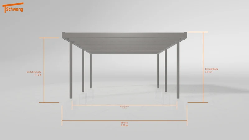 #DE Schweng Flachdachcarport C600+ (ID v4r9yp)