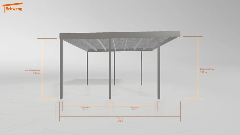 #DE Schweng Flachdachcarport C600+ (ID v4r9yp)