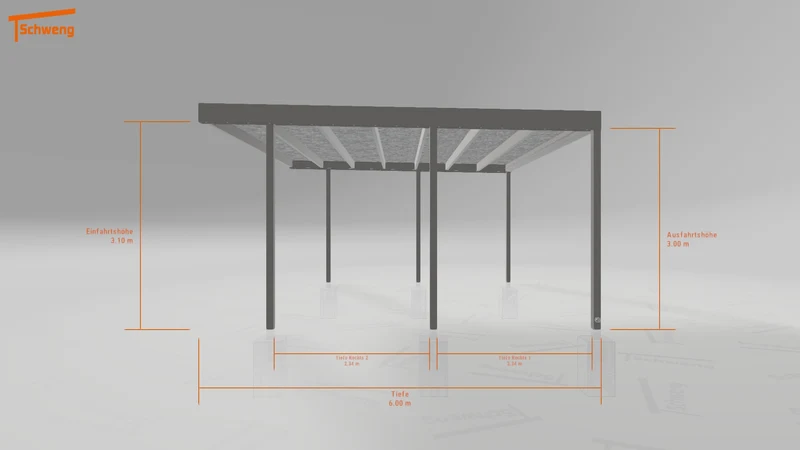 #DE Schweng Flachdachcarport C600+ (ID v4r9yp)