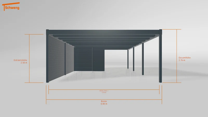 #DE Schweng Flachdachcarport C600+ (ID 42jjd7)