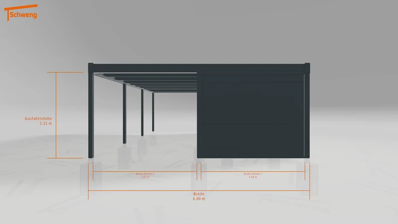 #DE Schweng Flachdachcarport C600+ (ID 42jjd7)
