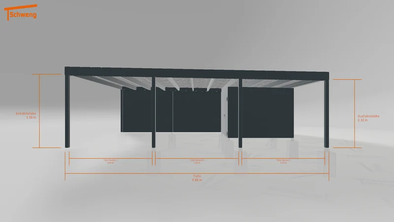 #DE Schweng Flachdachcarport C600+ (ID 42jjd7)