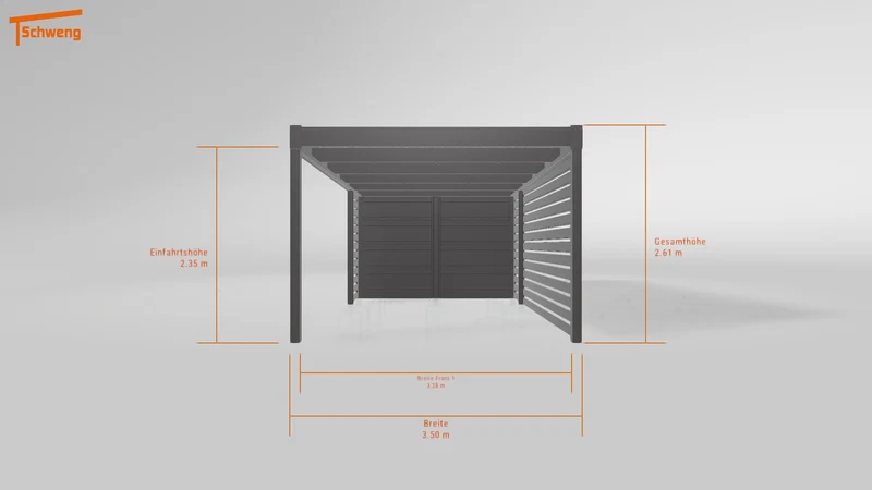 #DE Schweng Flachdachcarport C600 (ID g7gkgq)