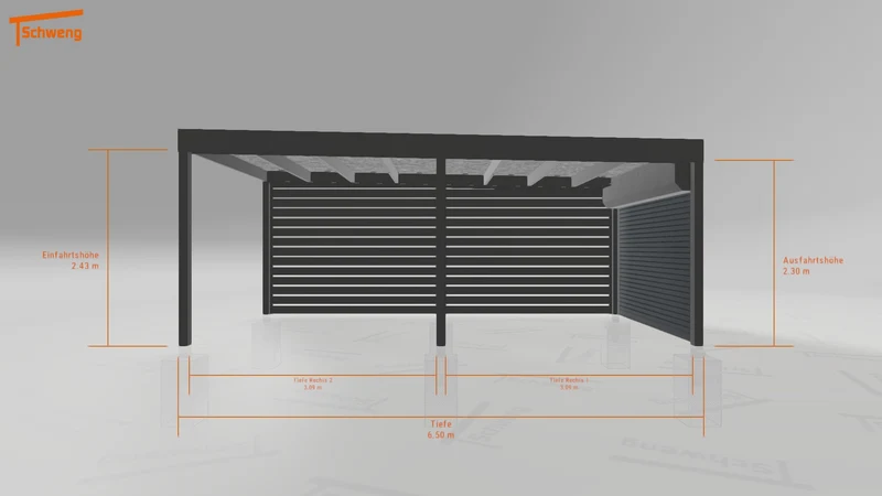 #DE Schweng Flachdachcarport C600+ (ID n5x8xr) #MTG
