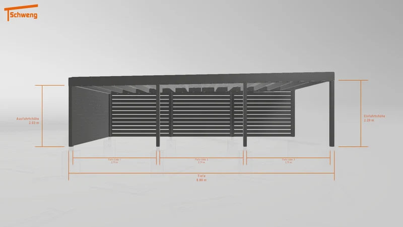 #DE Schweng Flachdachcarport C600+ (ID n5x4n4) #MTG