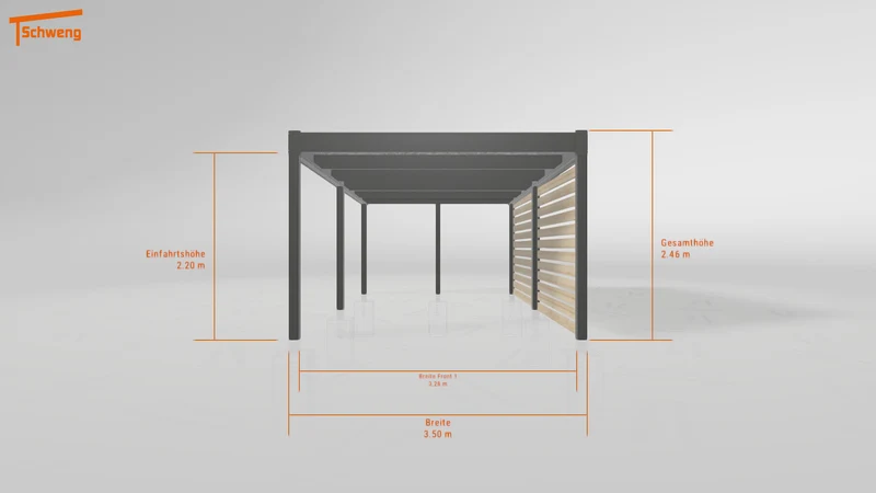 #DE Schweng Flachdachcarport C600 (ID rjzrwm)