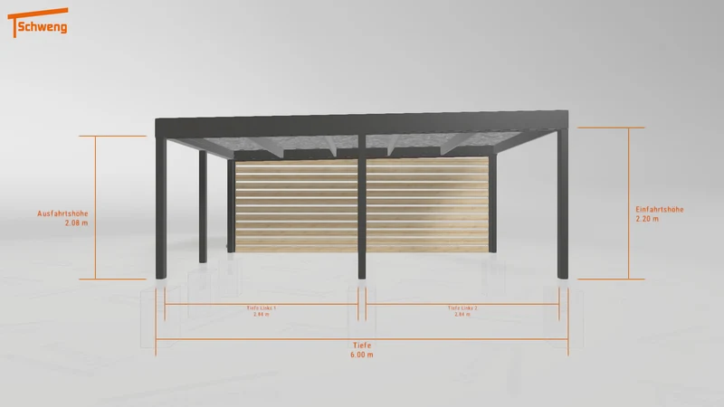 #DE Schweng Flachdachcarport C600 (ID rjzrwm)