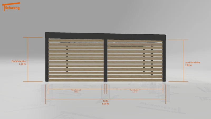 #DE Schweng Flachdachcarport C600 (ID rjzrwm)
