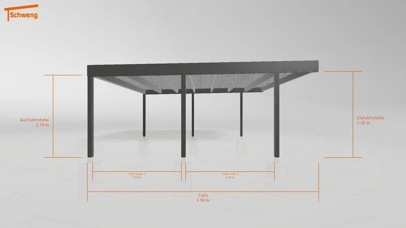 #DE Schweng Flachdachcarport C600+ (ID jj9928) #MTG