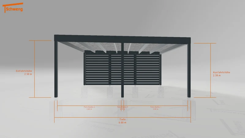 #DE Schweng Flachdachcarport C600 (ID k2yybp)