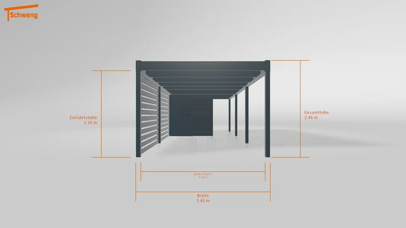 #DE Schweng Flachdachcarport C600 (ID k2yjyq)