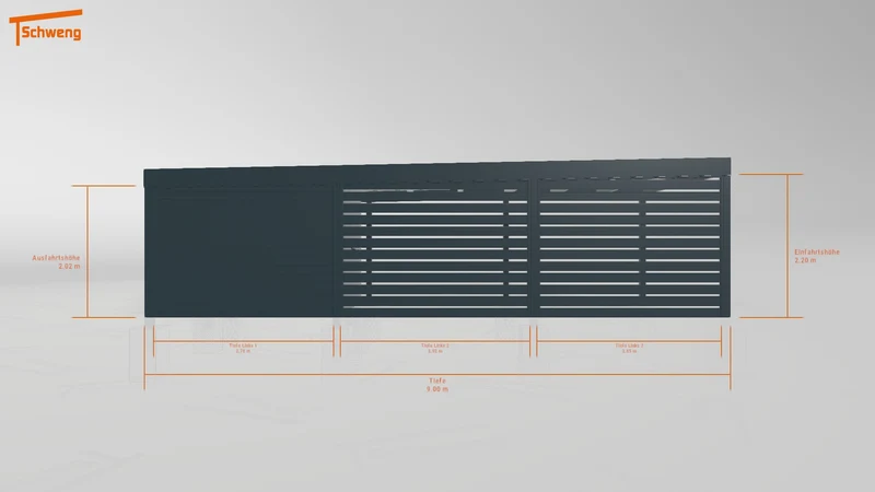 #DE Schweng Flachdachcarport C600 (ID k2yjyq)