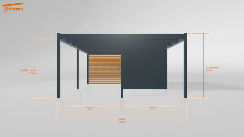 #DE Schweng Flachdachcarport C600+ (ID w3nxn3)