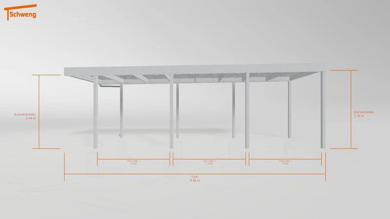 #DE Schweng Flachdachcarport C600 (ID pbj353)