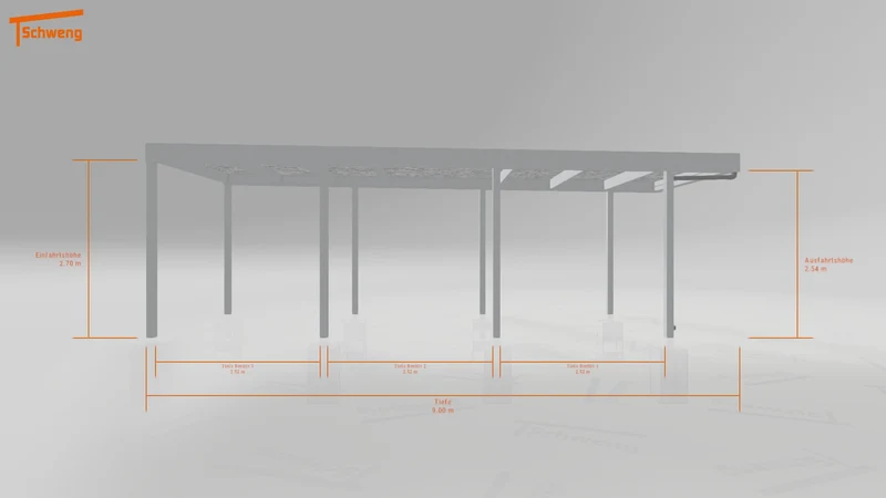#DE Schweng Flachdachcarport C600 (ID pbj353)