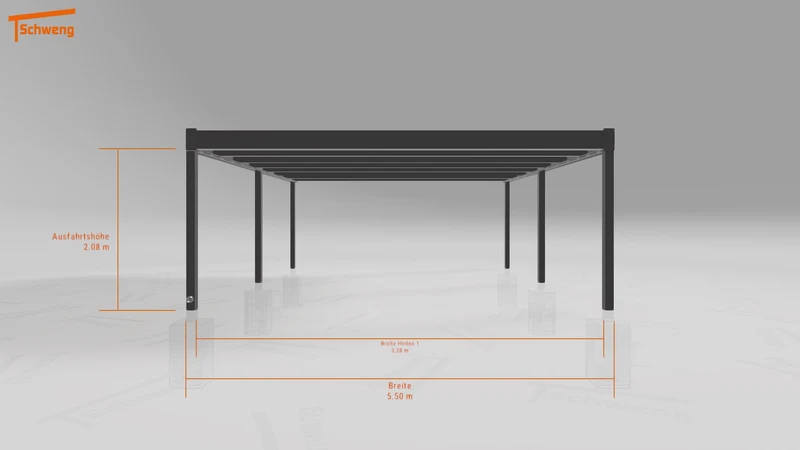 #DE Schweng Flachdachcarport C600+ (ID pbjqvk)