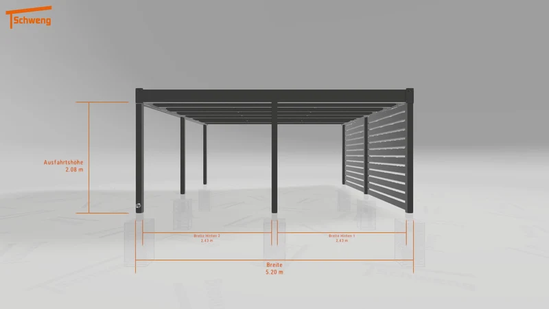 #DE Schweng Flachdachcarport C600+ (ID pbjw37) #MTG