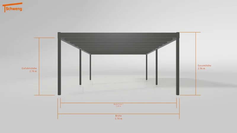 #DE Schweng Flachdachcarport C600 (ID w3nxp3)