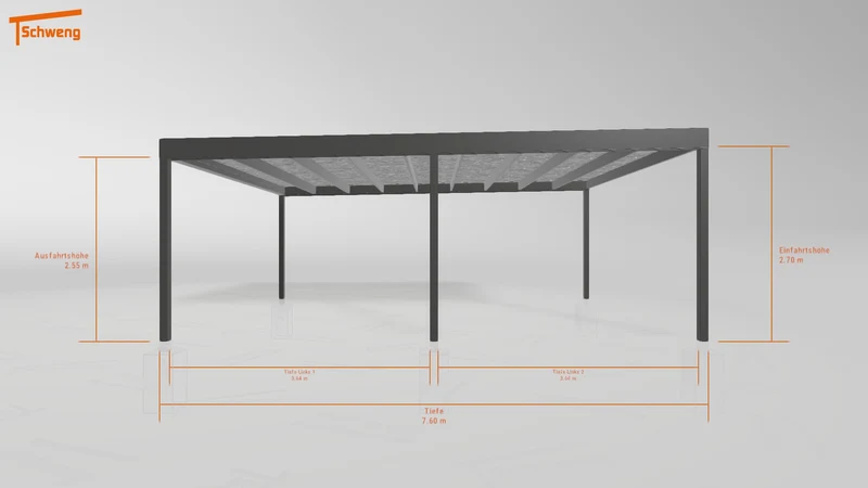 #DE Schweng Flachdachcarport C600 (ID w3nxp3)