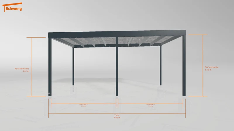 #DE Schweng Flachdachcarport C600 (ID 9wpd37)